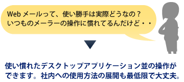 使い慣れたデスクトップ並の操作ができます。社内への使用方法の展開も最低限で大丈夫。